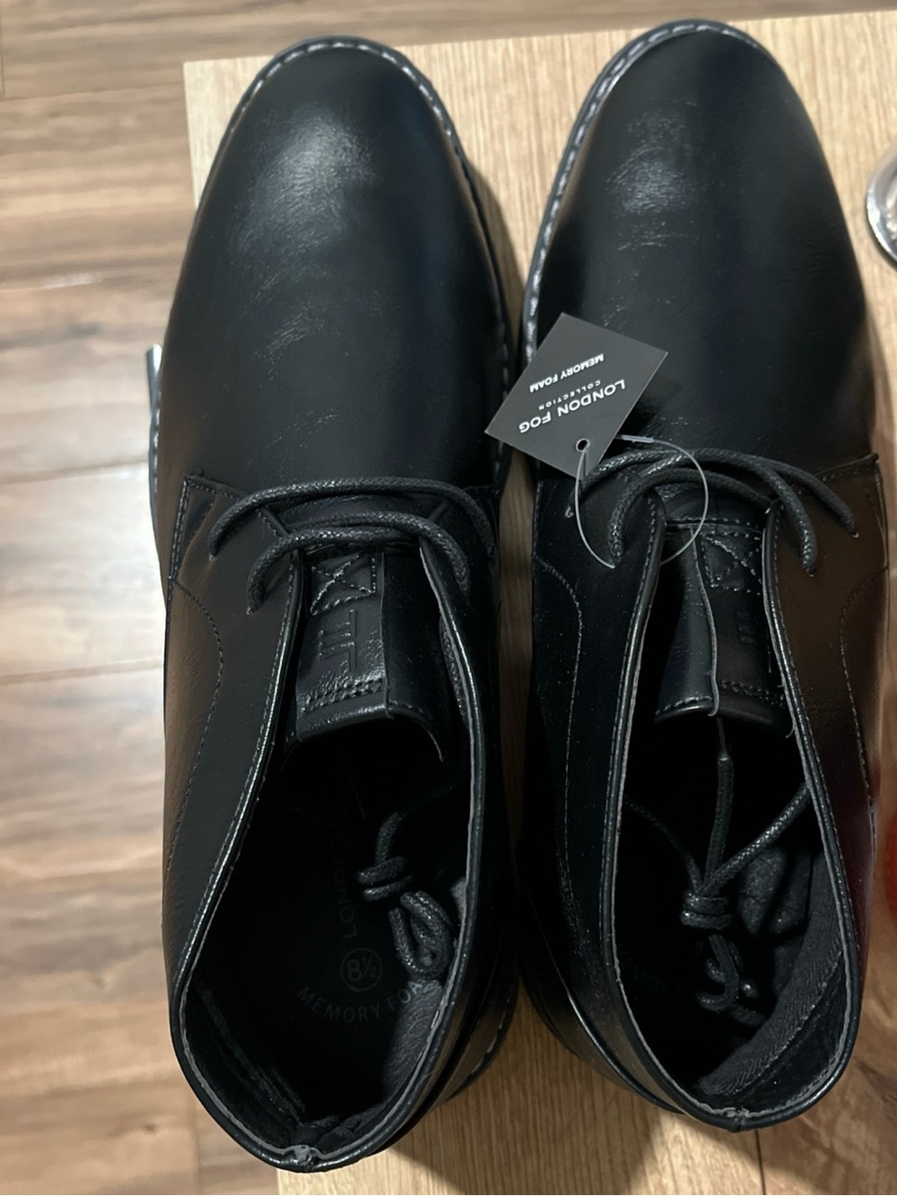 London Fog Black Leather Chukka Boots